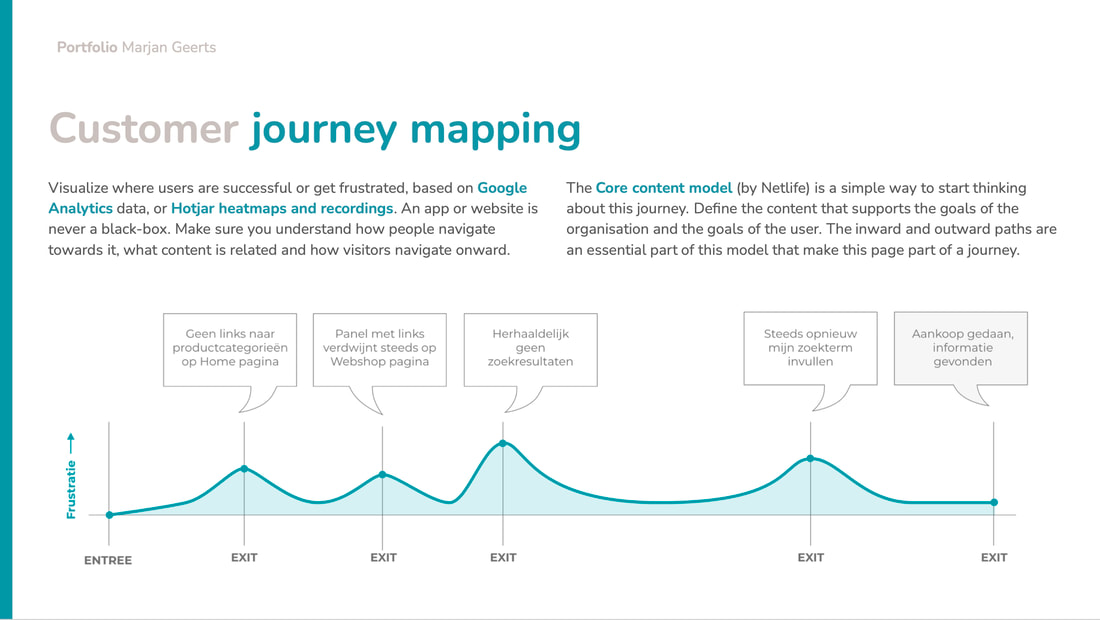 UX design portfolio: skills, vaardigheden - customer journey mapping